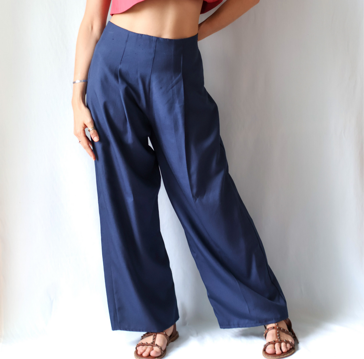Pantalone Ester Seta Blu