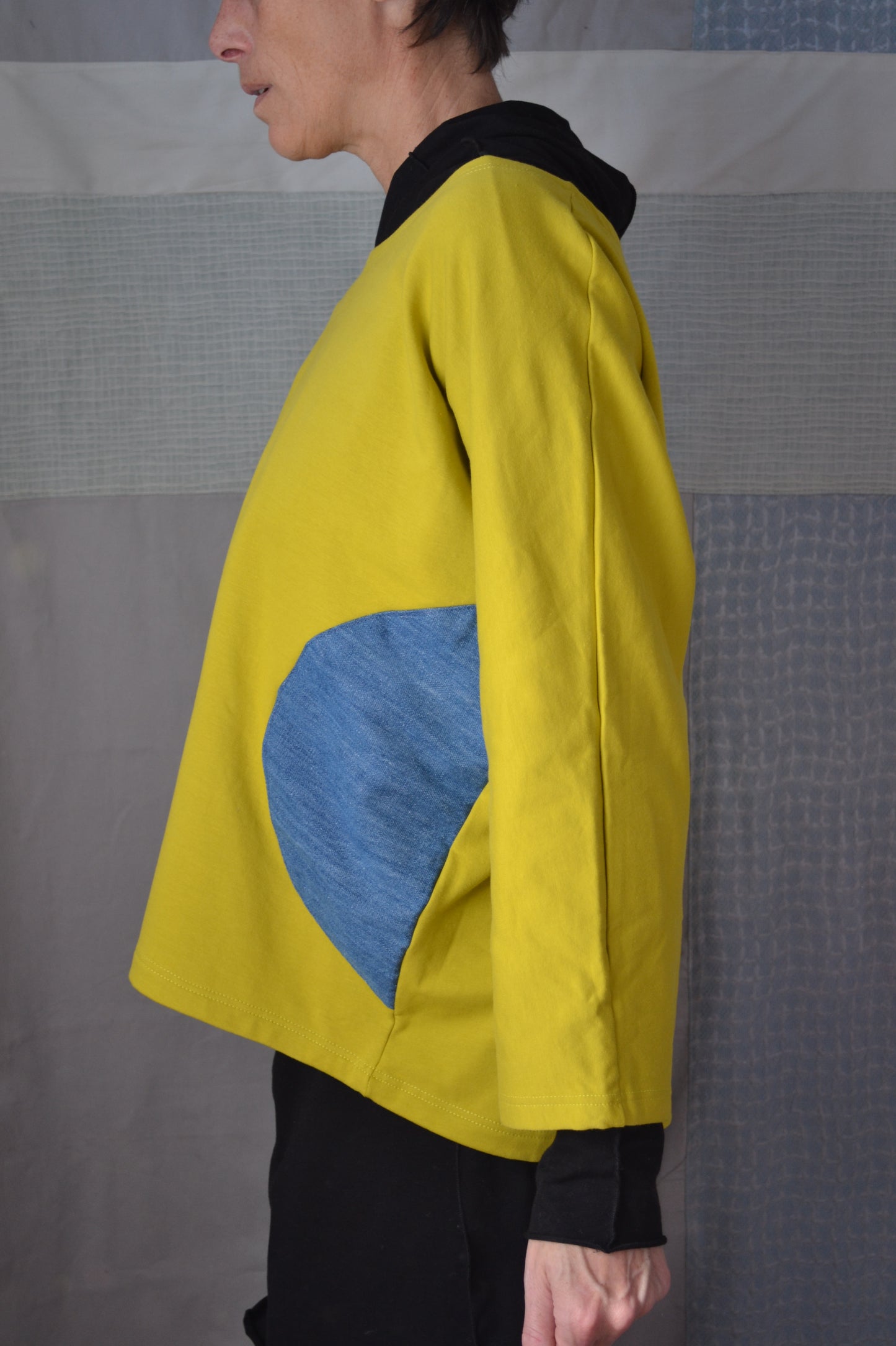 Maglia Luna giallo felpa garzata