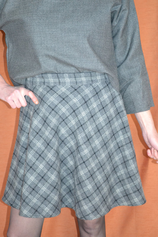 Maya Wool Checked Skirt