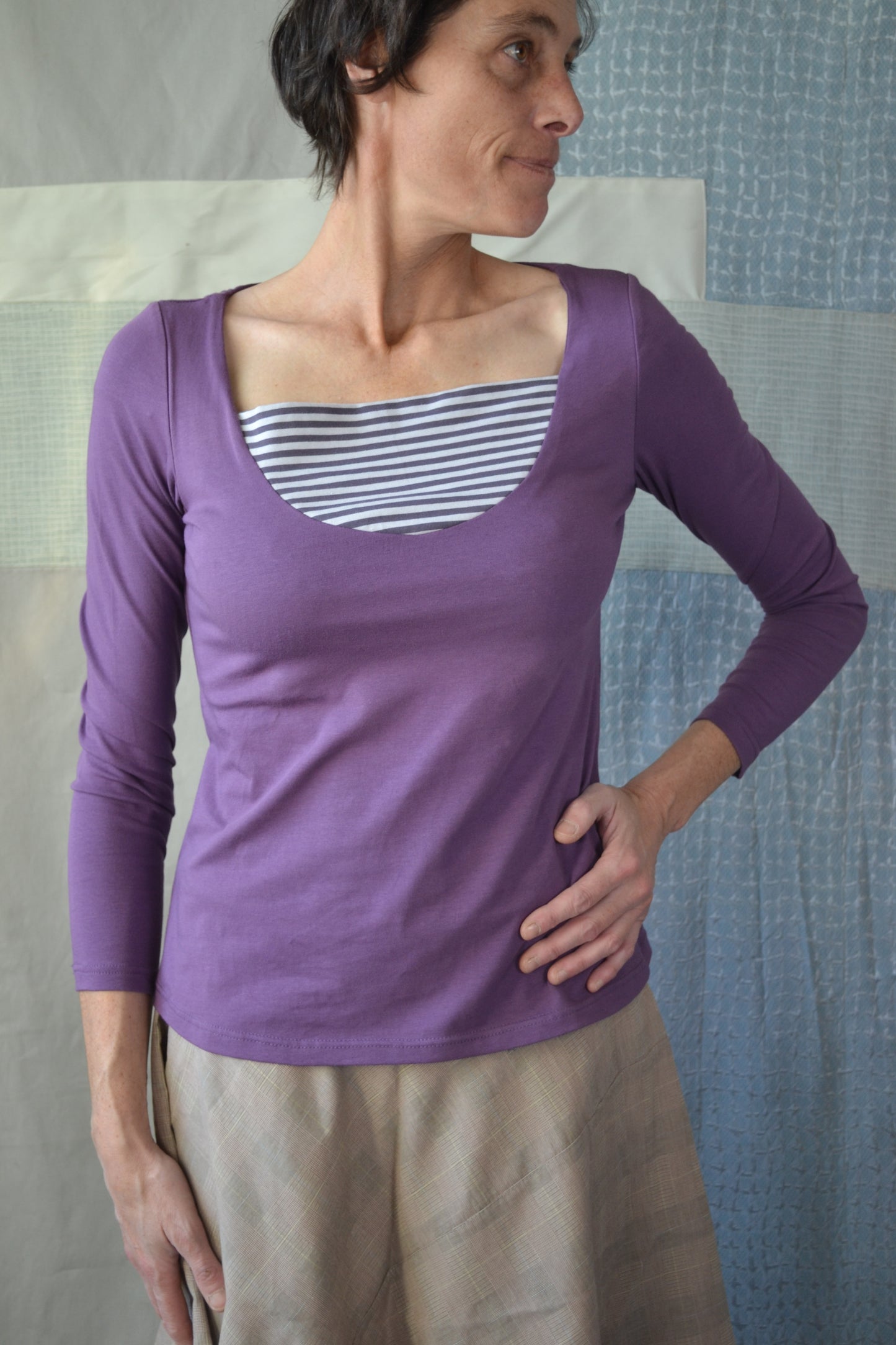 Purple and Striped Lunetta Jersey