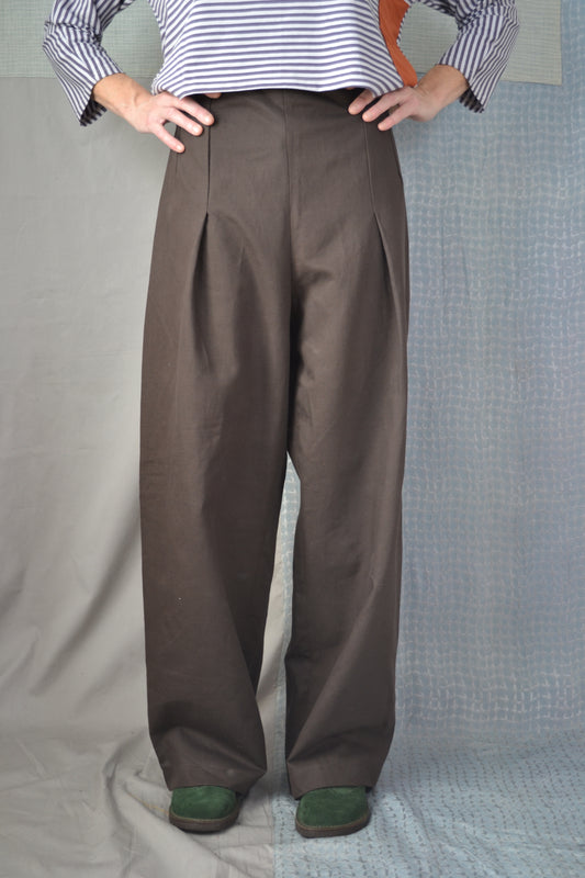 Pantalone Ester Marrone Cotone