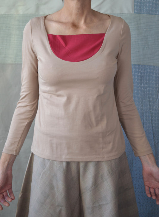 Lunetta Magenta and Beige Jersey